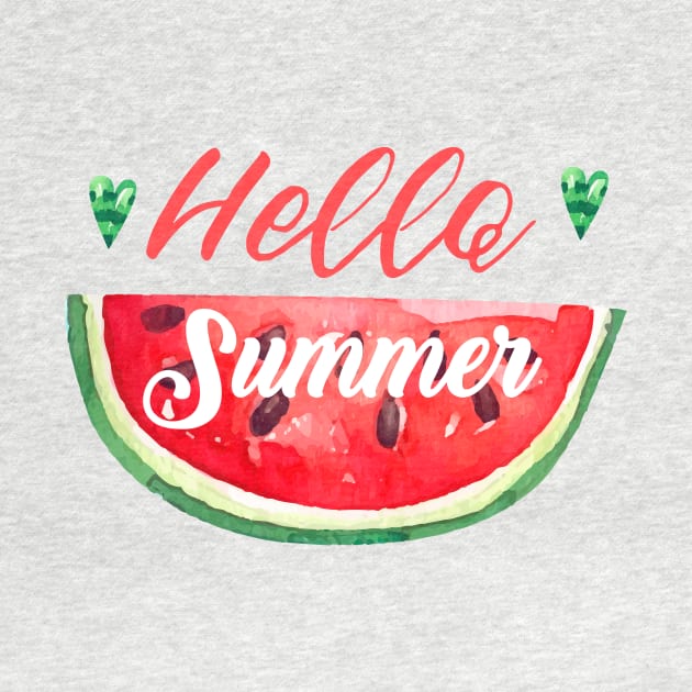 Hello Sweet Summer Graphic / Ladies Summer / Beach Vacation / Summer Graphic / Watermelon Summer / Sweet Summer by StreetStyleTee